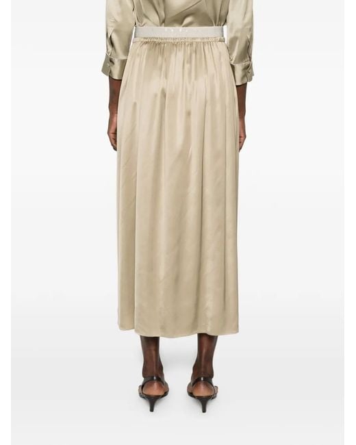 Peserico Natural Slit Midi Skirt