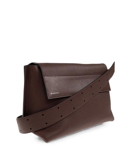 Givenchy Brown Medium Logo-Print Shoulder Bag for men