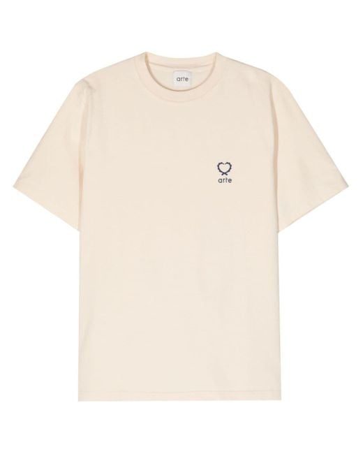 Arte' White Teo Small Heart Cotton T-shirt for men