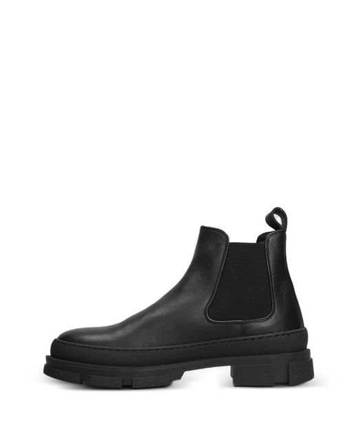 COPENHAGEN Black Debossed-Logo Chelsea Boots for men