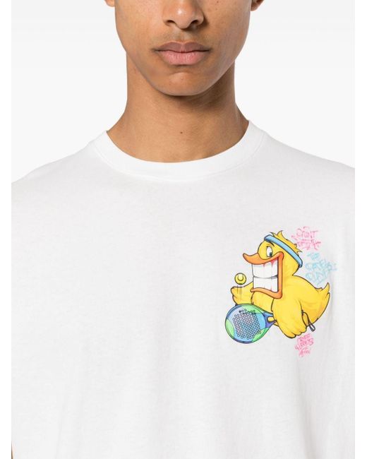 T-shirt Ducky Padel di Mc2 Saint Barth in White da Uomo