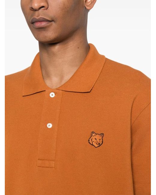 Maison Kitsuné Orange Bold Fox Head Patch Comfort Polo for men