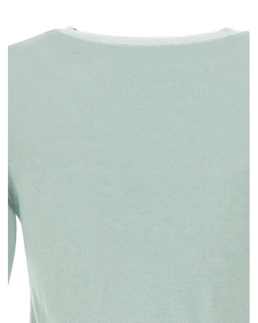 Kangra Blue Short-Sleeve Ribbed-Trim T-Shirt