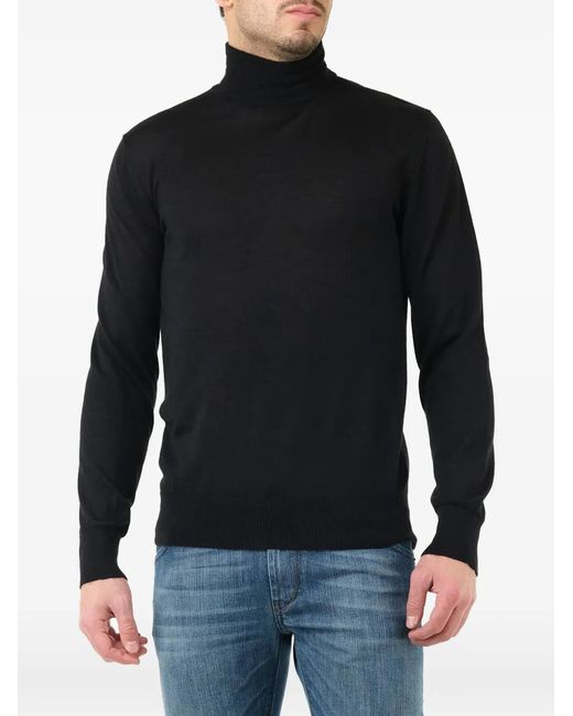 Al Duca D'aosta Blue Roll-Neck Long-Sleeve T-Shirt for men