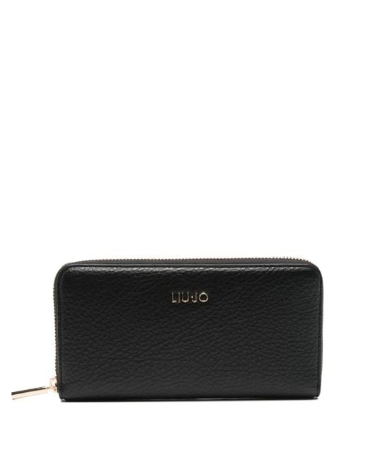 Liu Jo Black Logo-Lettering Wallet