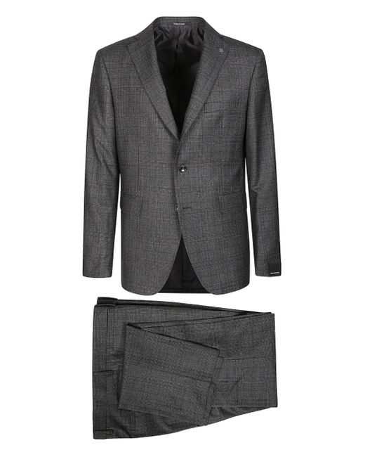 メンズ Tagliatore チェック スーツ Gray