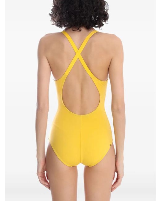 Amir Slama Yellow Criss-Cross Swimsuit