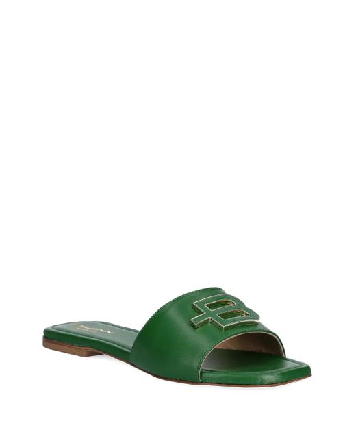 Baldinini Green Logo-Plaque Sandals