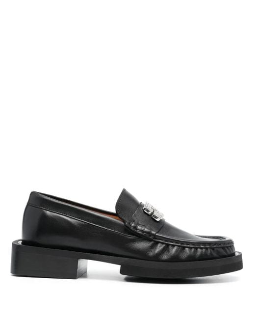 Ganni Black Butterfly Logo Loafer
