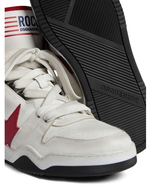 DSquared² High-Top-Sneakers mit Logo-Print in White für Herren