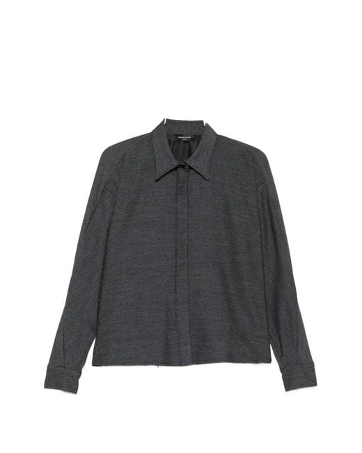 Fabiana Filippi Gray Bead-Trim Long-Sleeve Shirt