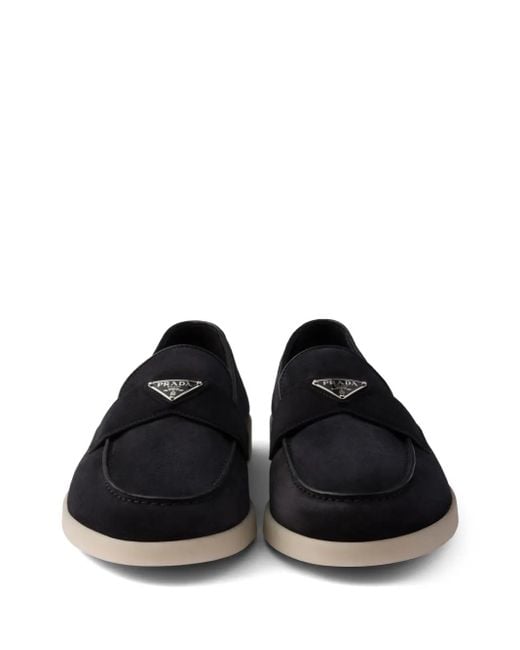 Prada Loafer Mit Logo-Schild in Black für Herren