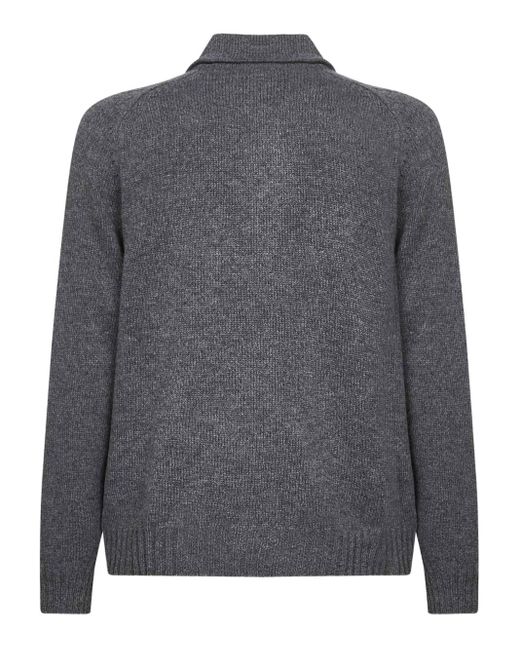 D4.0 Gray Buttoned Wool Cardigan for men