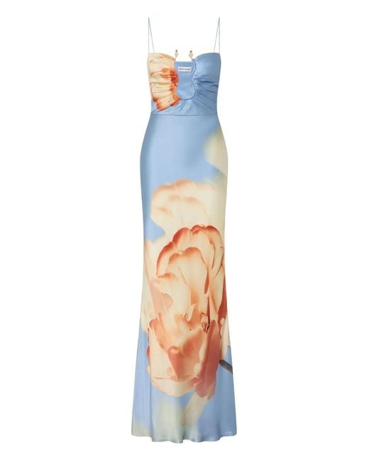Rebecca Vallance Blue Cutout Perez Maxi Dress