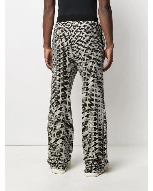 Balmain Multicolor Monogram-Motif Trousers for men