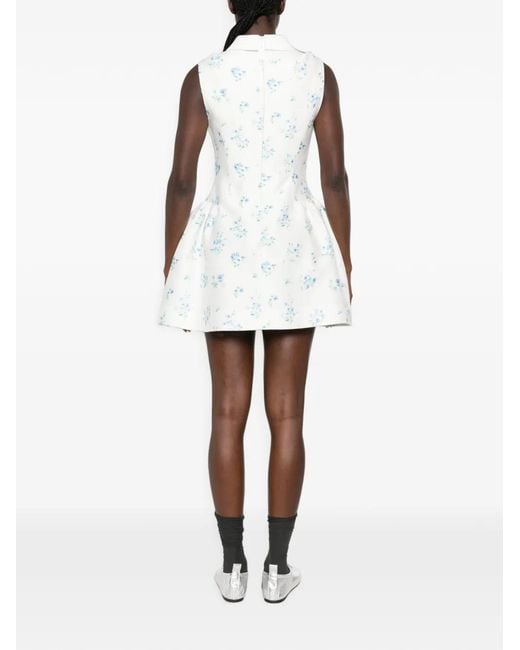 ShuShu/Tong White Floral-Print Mini Dress