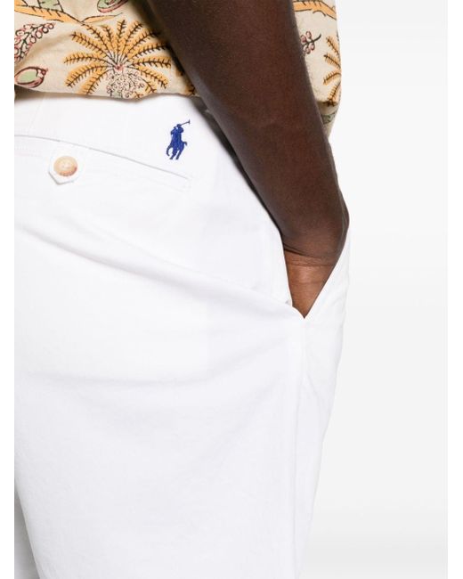 Polo Ralph Lauren White Bedford Polo Pony-embroidered Shorts for men
