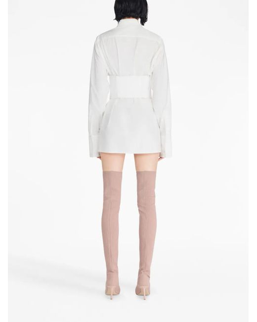 Dion Lee White Corset Organic-Cotton Minidress