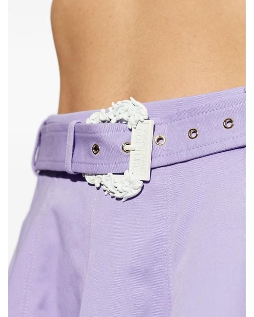Versace Jeans Couture Purple A-Line Belted Skirt