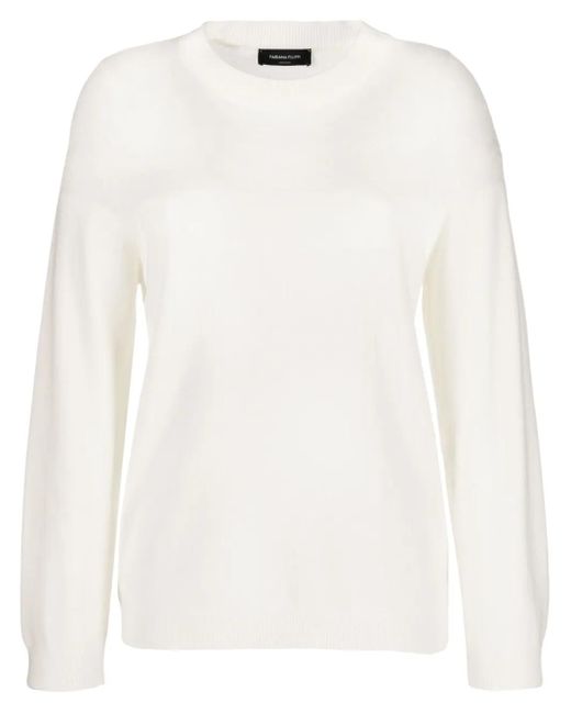 Fabiana Filippi White Ribbed Virgin-Wool Jumper