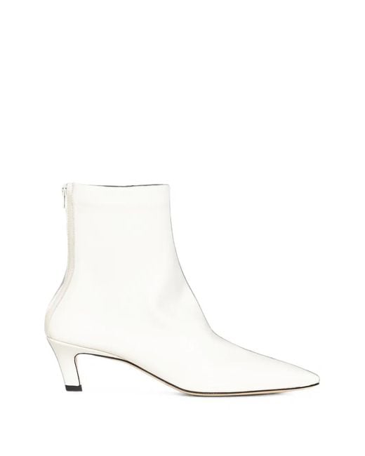 Totême  White Pointed-Toe Ankle Boots