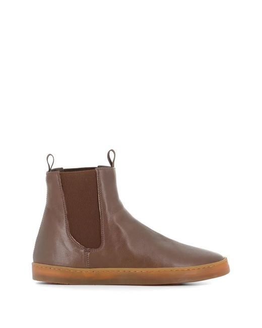 Officine Creative Brown Pull-Tab Leather Boots