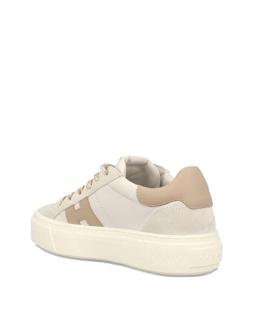 Hogan Natural Low-Top Sneakers With Silk And Nylon Construction