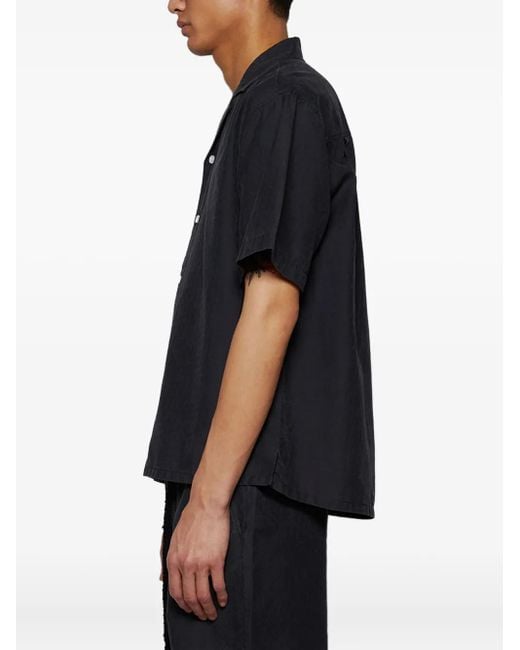 Camicia A Maniche Corte di The Elder Statesman in Black da Uomo