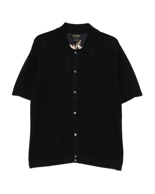 Camilla Black Floral-Print Button Shirt for men