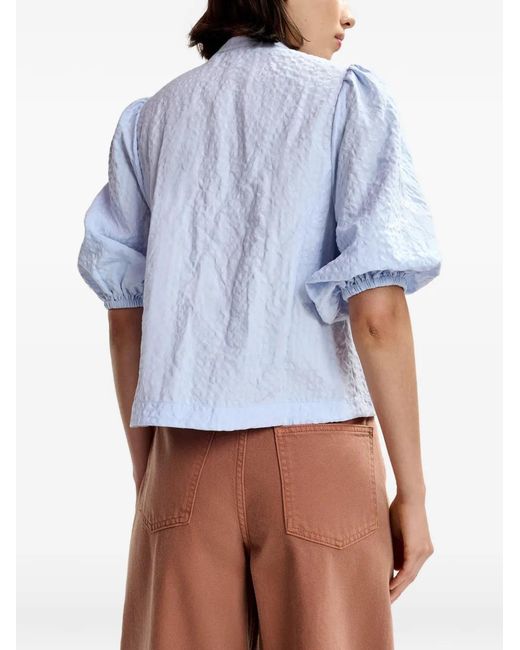 Essentiel Antwerp White Jaiden Floral-Detail Shirt