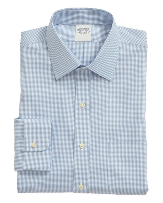 Brooks Brothers Blue Gingham-Pocket Shirt for men