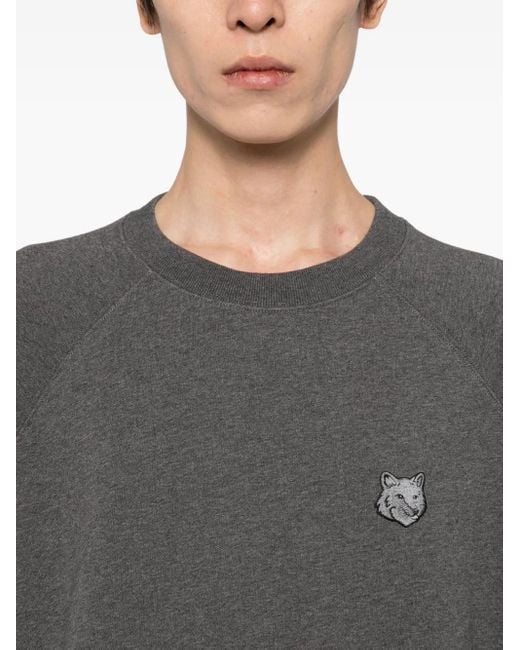Felpa Con Applicazione di Maison Kitsuné in Gray da Uomo