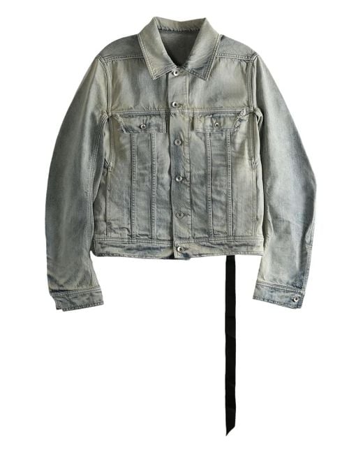 Rick Owens Gray Cotton Denim Jacket