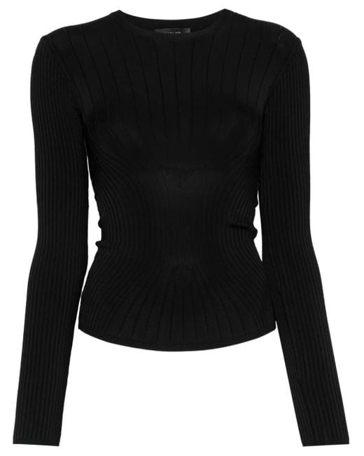 Mugler Black Sculpting Knit Top