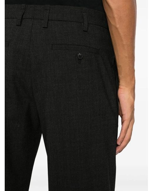 Neil Barrett Black Cropped Gabardine Tapered Trousers for men