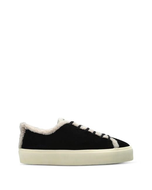 Inuikii Black Shearling Low Sneakers