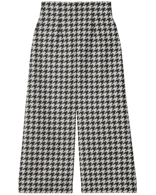 Pantalon Court À Motif Pied-De-Poule Burberry en coloris Gray