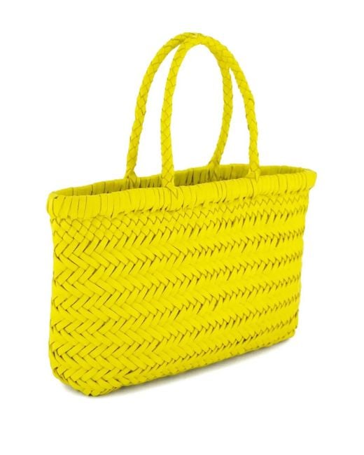 Dragon Diffusion Yellow Flat Leather Tote Bag