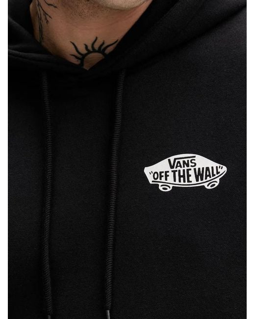 Vans Black Logo-Print Drawstring Hoodie for men
