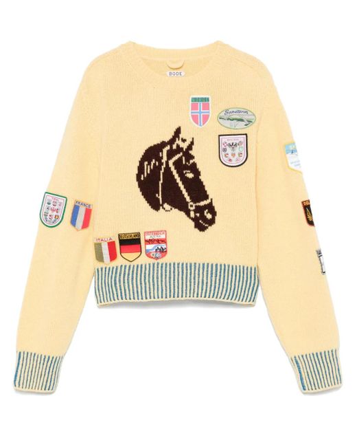 Bode White Pony Silhouette Sweater