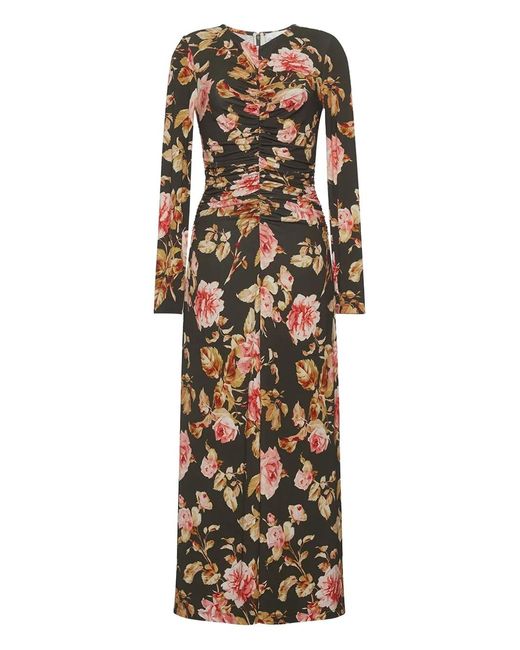 Cara Cara Green Maisy Floral-Print Ruched Dress