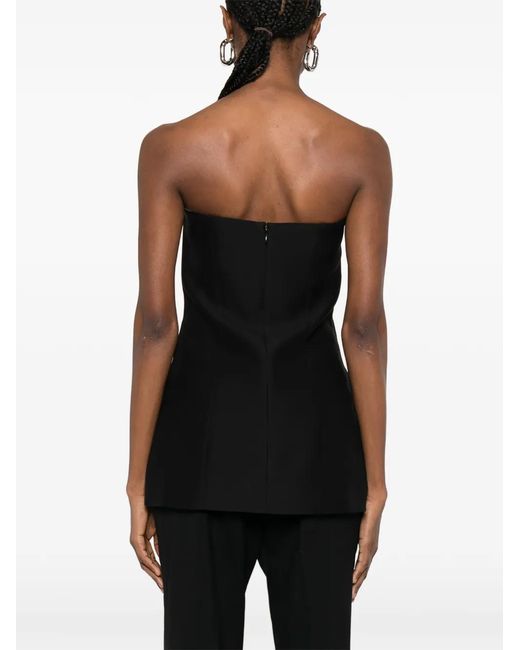 Totême  Black Strapless Pocket Top