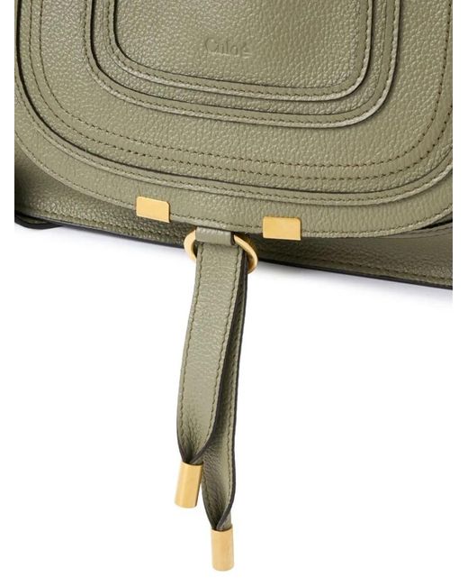 Chloé Green Small Marcie Top Handles Tassel Tote Bag