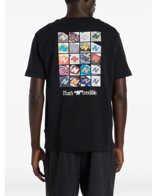 New Balance Black N Collage Graphic T-Shirt for men