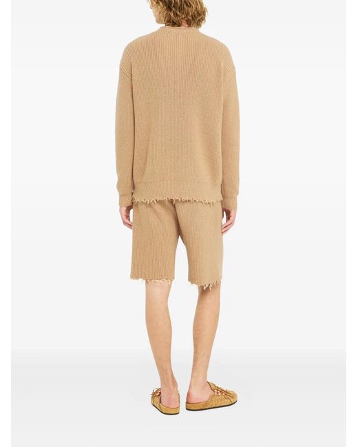 Alanui Natural Ribbed Frayed Sweater for men