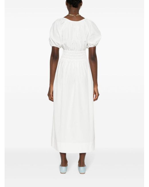 Faithfull The Brand White Teatro Midi Dress