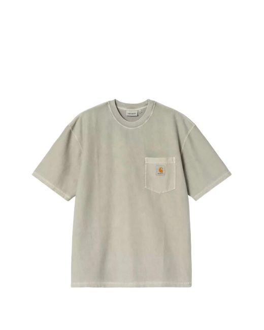 Carhartt Gray Garment-Dyed Pocket T-Shirt for men