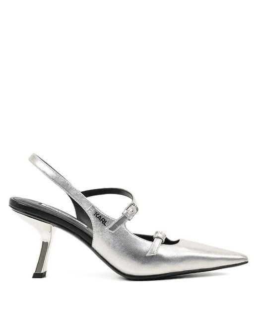 Karl Lagerfeld スリングバック パンプス White