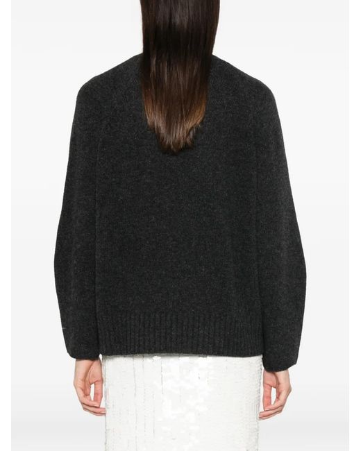 ERMANNO FIRENZE Black Bead-Embellished Layered-Effect Sweater