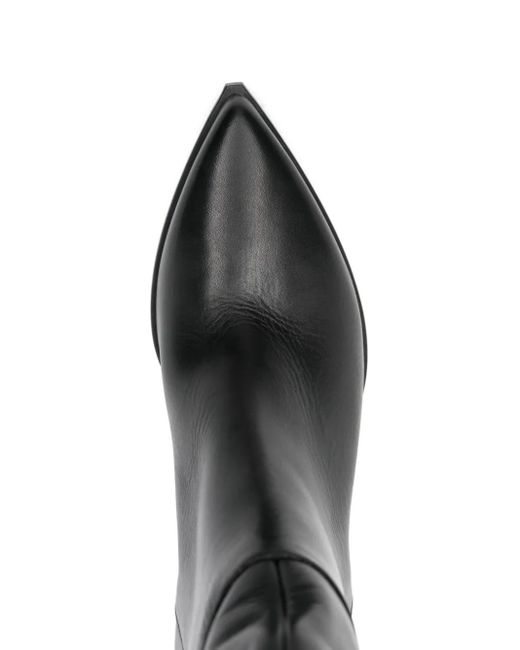 Elena Iachi Black Zip-Fastening Pointed-Toe Boots